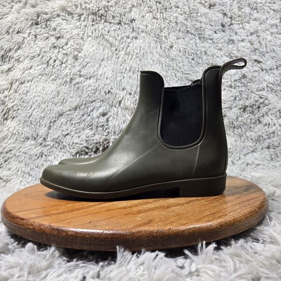 A New Day Boots Womens 9 Green Rubber Low Heel Pull On Chelsea Ankle Rain Boots - Picture 2 of 8